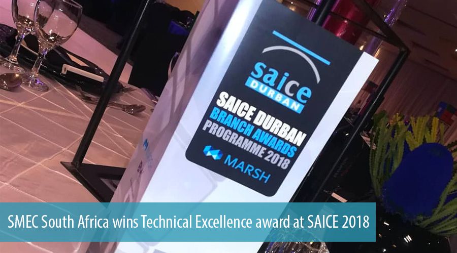 SMEC South Africa wins Technical Excellence award at SAICE 2018