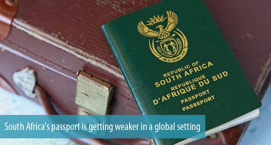 South Africa's passport is getting weaker in a global setting