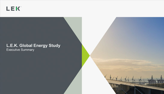 Energy transition slowing, finds L.E.K. study 