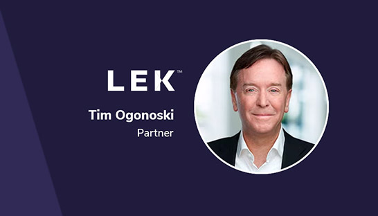 Tim Ogonoski joins L.E.K. Consulting's healthcare services practice as partner 